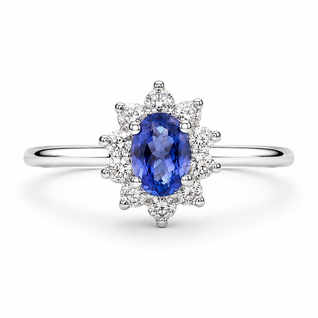 Anillo Legacy Di Blue - Zafiro Azul (Cornflower) y diamantes naturales