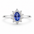 Anillo Legacy Di Blue - Zafiro Azul (Cornflower) y diamantes naturales