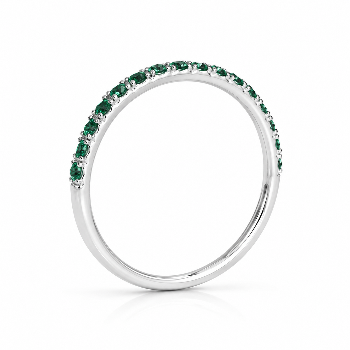 Banda de Esmeraldas Muzo en Oro Blanco 18k