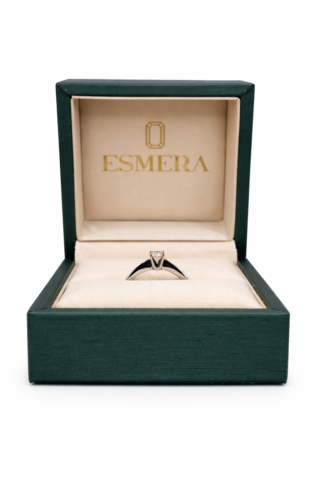 Anillo Eterna Lumina – Diamante Natural Certificado GIA en Oro Blanco 18k
