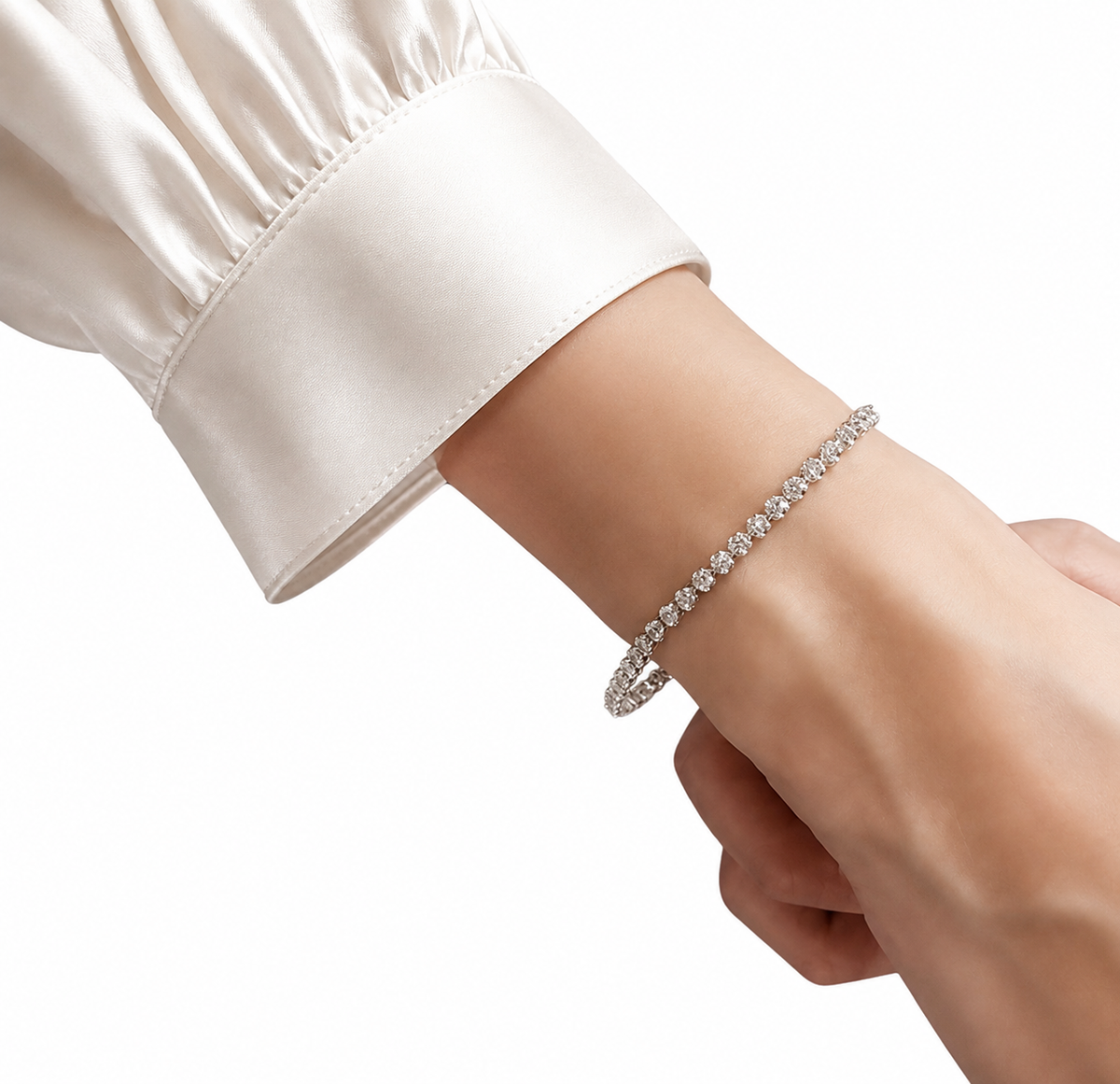 Pulsera Tennis 3 ct de Diamantes Naturales en Oro blanco 18k
