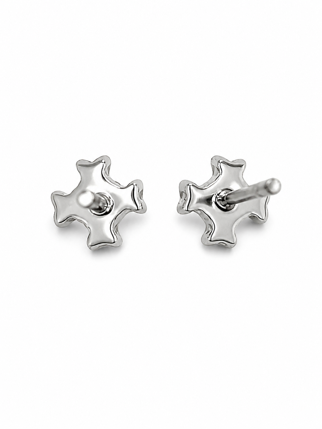 Aretes Mini Cruz – Esmeraldas Colombianas Mina Muzo con Diamantes en Oro Blanco 18k