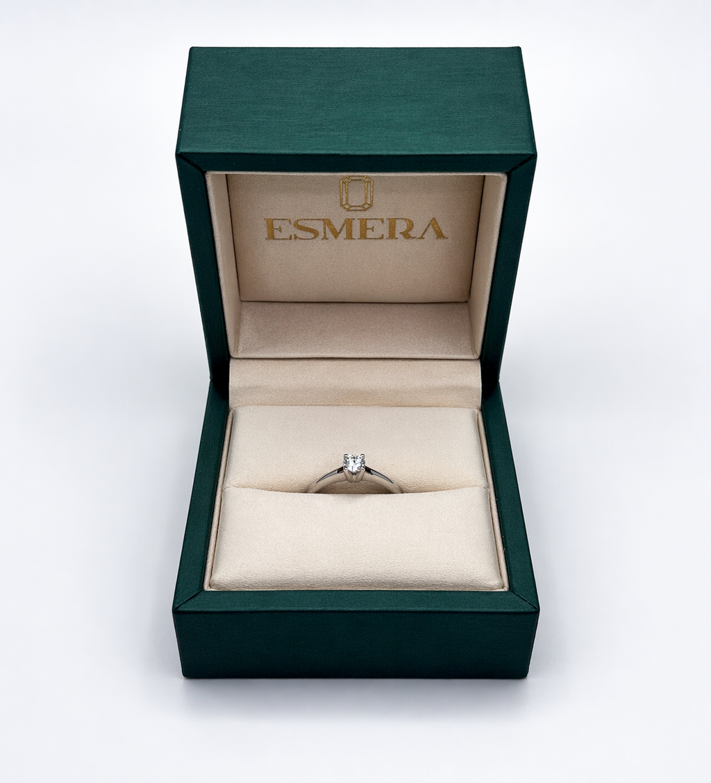 Anillo Eterna Lumina – Diamante Natural Certificado GIA en Oro Blanco 18k