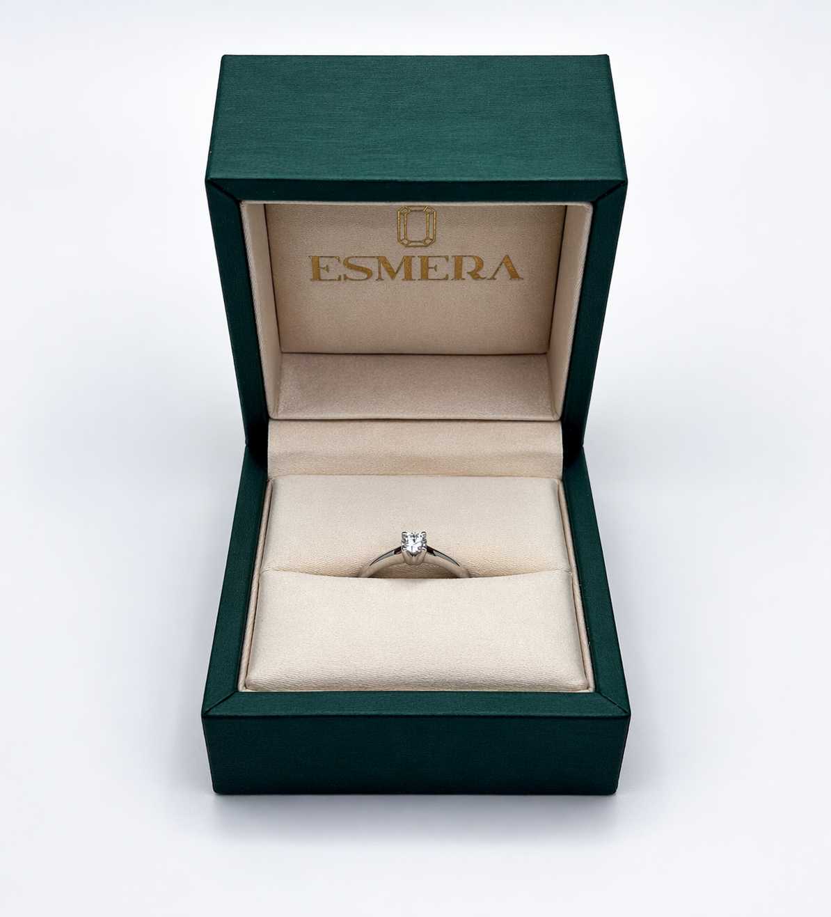 Anillo Eterna Lumina – Diamante Natural Certificado GIA en Oro Blanco 18k