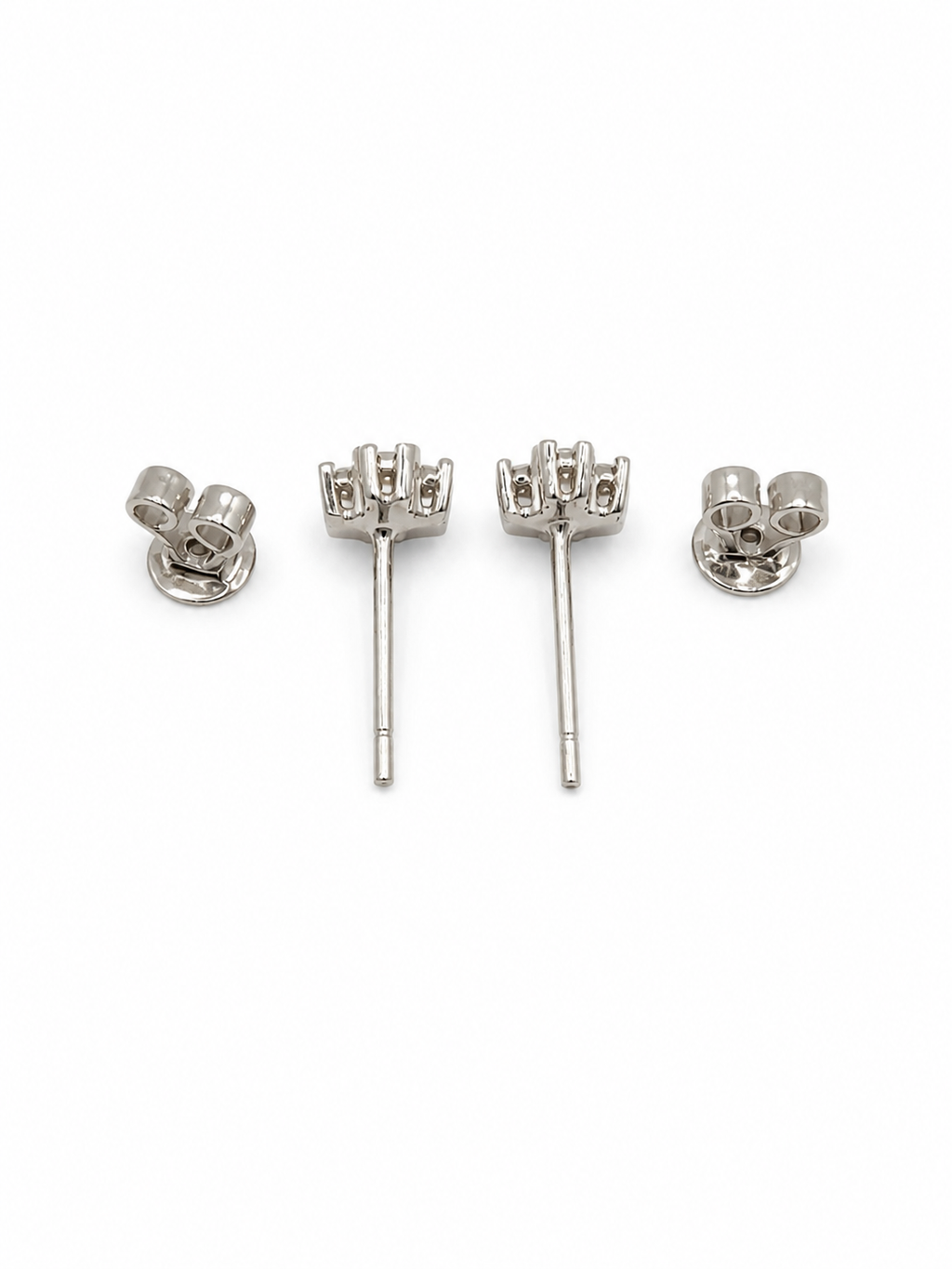 Aretes Mini Cruz – Esmeraldas Colombianas Mina Muzo con Diamantes en Oro Blanco 18k