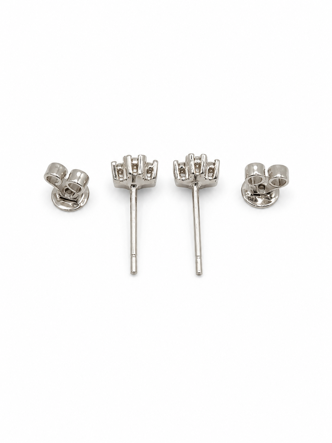 Aretes Mini Cruz – Esmeraldas Colombianas Mina Muzo con Diamantes en Oro Blanco 18k