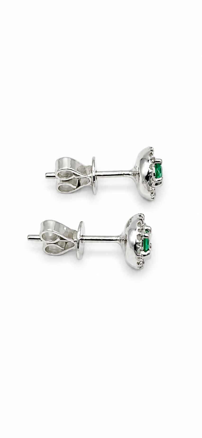 Aretes Esmeralda Muzo con Halo de Diamantes – Esmeraldas Colombianas Naturales en Oro 18k
