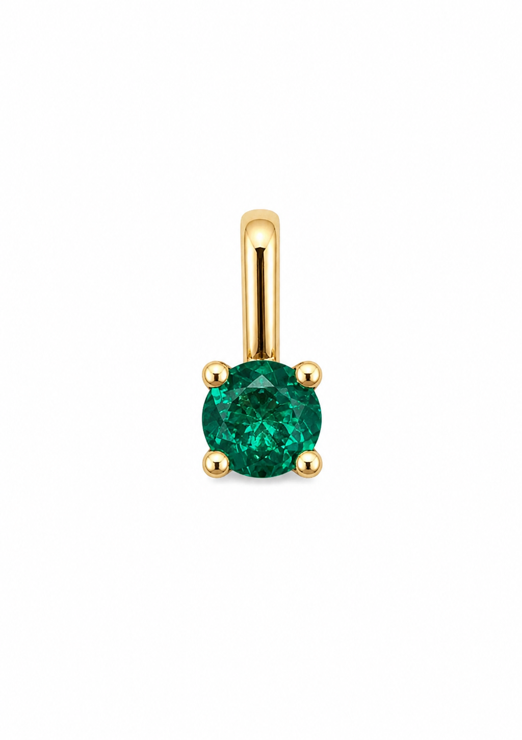 Dije Punto de Luz Esmeralda Muzo 4 mm – Esmeralda Colombiana Natural en Oro Amarillo 18k