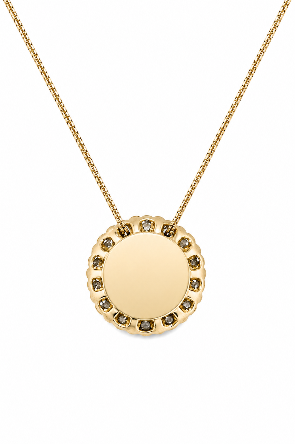 Dije Esmeralda Redonda Muzo alta calidad con halo de diamantes naturales en oro amarillo 18k