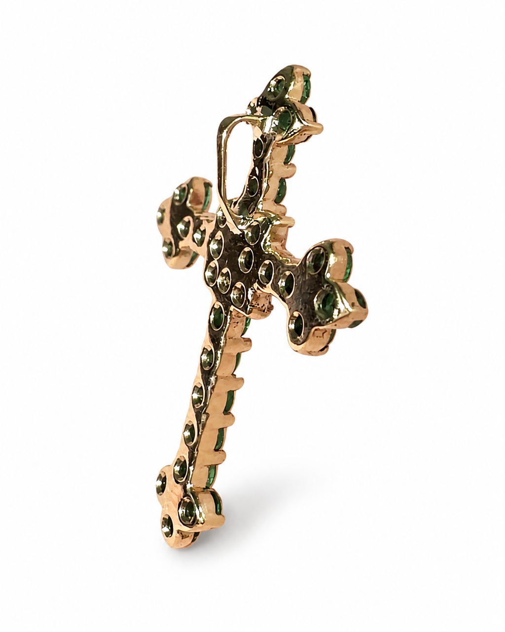 Cruz ESMERA Muzo - Diamantes naturales en Oro Amarillo 18k