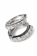 Minihoops de diamantes en oro blanco de 18k
