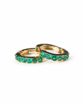 Minihoops de esmeraldas Muzo en oro amarillo de 18k