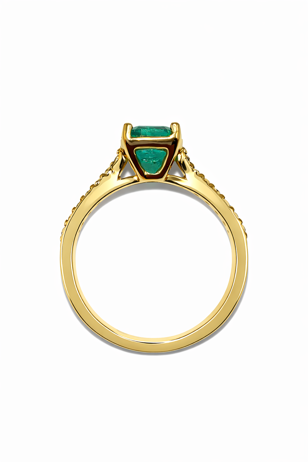Anillo Verde Eterno – Esmeralda Colombiana Natural 1.75 ct Mina Muzo con Diamantes en Oro Amarillo 18k
