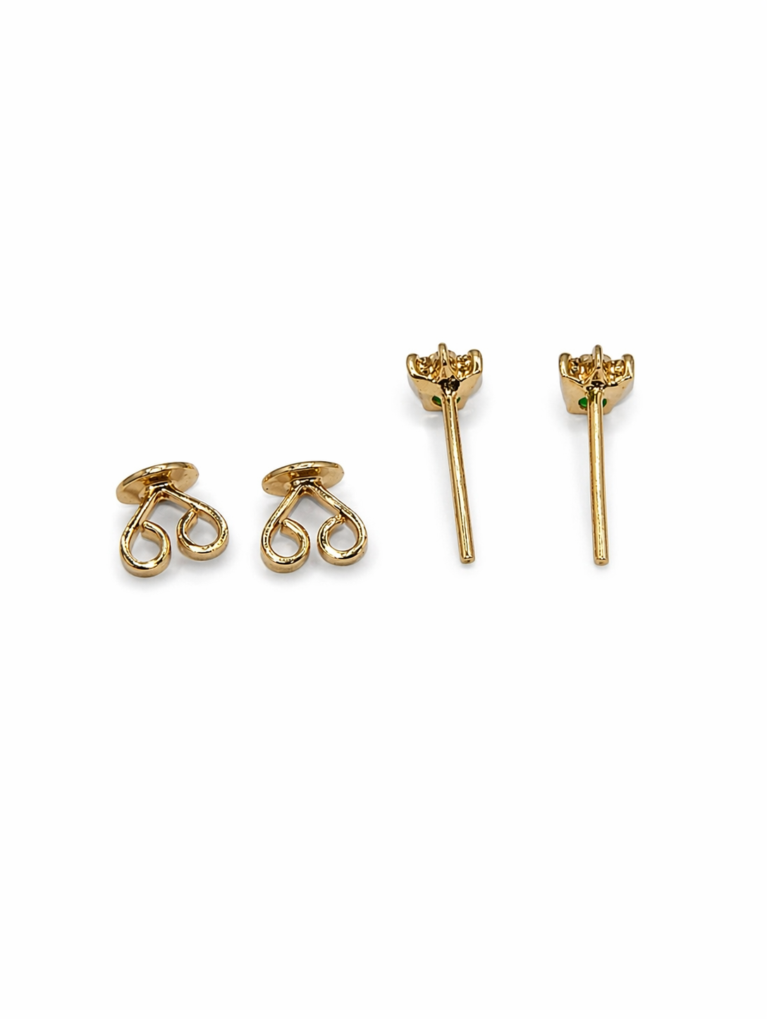 Studs Corona de Muzo – Esmeraldas Colombianas con Diamantes en Forma de Corona | Oro Amarillo 18k