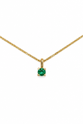 Dije Punto de Luz Esmeralda Muzo 4 mm – Esmeralda Colombiana Natural en Oro Amarillo 18k