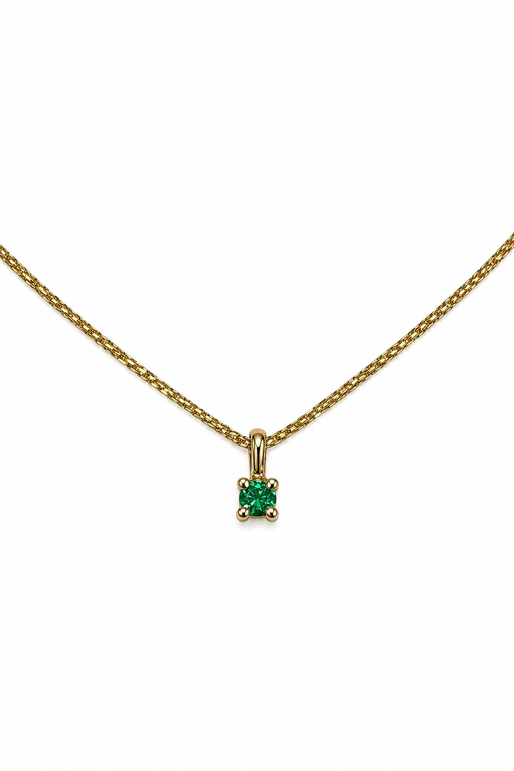 Dije Punto de Luz Esmeralda Muzo 3 mm – Esmeralda Colombiana Natural en Oro Amarillo 18k