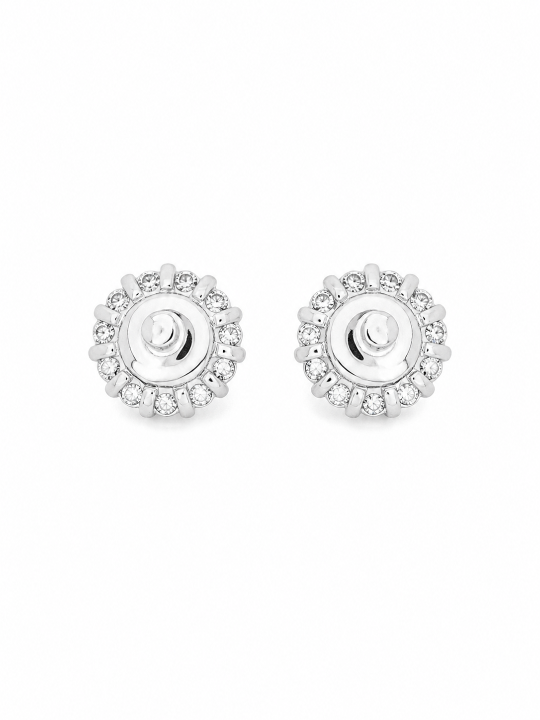 Aretes Studs Zafiro Azul con Halo de Diamantes – Zafiros Naturales en Oro Blanco 18k